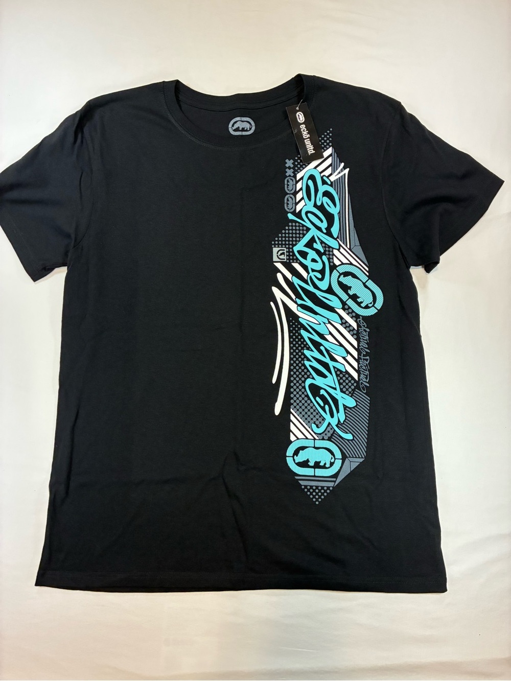 Ecko Unlimited Black Tee with Teal Graphic